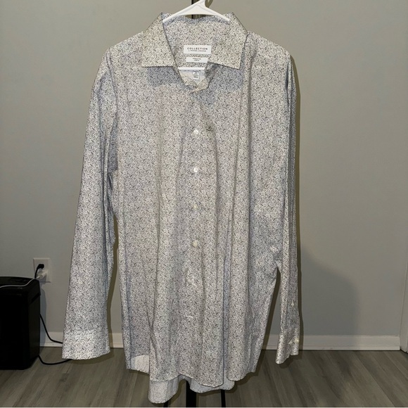 New Collection by Michael Strahan Button Up Shirt Dragonfly Neck 18 Sleeve 34/35 - Picture 1 of 4